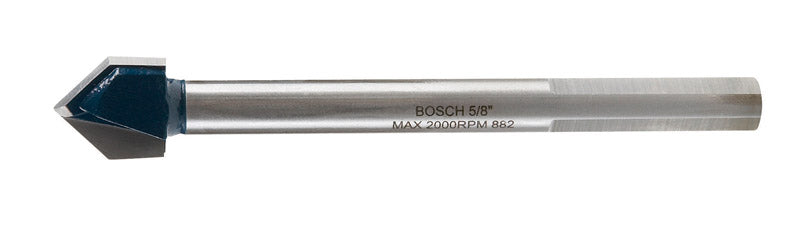 Bosch 5/8 in. X 4 in. L Carbide Tipped Glass and Tile Bit 3-Flat Shank 1 pc