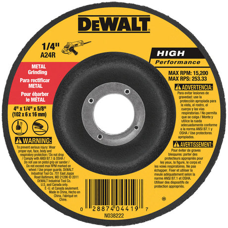 DeWalt 4 in. D X 5/8 in. Grinding Wheel