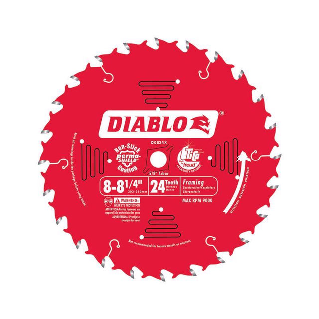 Diablo 8-1/4 in. D X 5/8 in. TiCo Hi-Density Carbide Framing Blade 24 teeth 1 pk