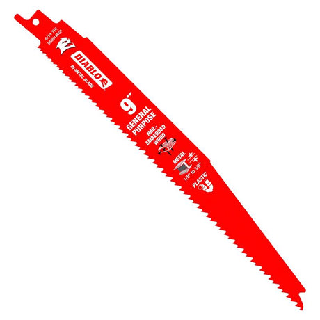 Diablo Demo Demon 9 in. Bi-Metal Variable Tooth Reciprocating Saw Blade 8/14 TPI 2 pk