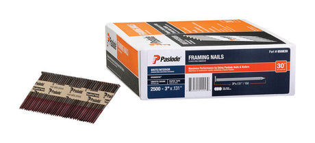 Paslode Roundrive 3 in. L Angled Strip Brite Framing Nails 30 deg 2500 pk