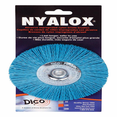 Dico 4 in. Fine Crimped Mandrel Mounted Wheel Brush Nylon 2500 rpm 1 pc