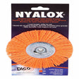 Dico 4 in. Medium Crimped Mandrel Mounted Wheel Brush Nylon 2500 rpm 1 pc