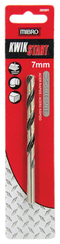 MIBRO 7 mm X 4-1/8 in. L High Speed Steel Metric Drill Bit Round Shank 1 pc