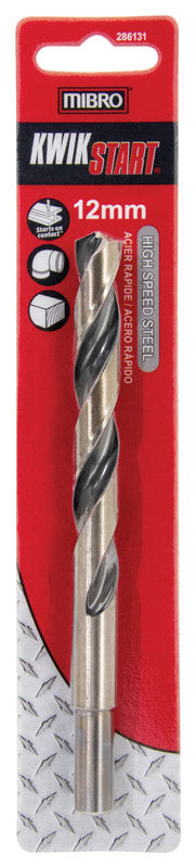 MIBRO 12 mm X 5-7/8 in. L High Speed Steel Metric Drill Bit Round Shank 1 pc