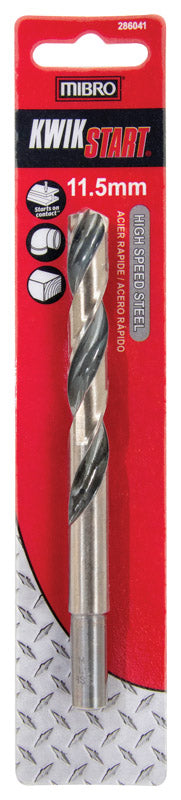 MIBRO 11.5 mm X 5-5/8 in. L High Speed Steel Metric Drill Bit Round Shank 1 pc