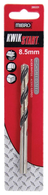 MIBRO 8.5 mm X 4-3/4 in. L High Speed Steel Metric Drill Bit Round Shank 1 pc