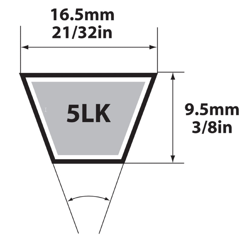 Mitsuboshi Super KB 5LK520 V-Belt 0.63 in. W X 52 in. L For Riding Mowers