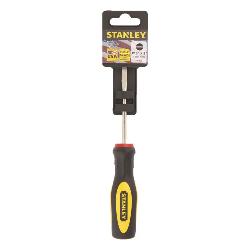 Stanley 3/16 in. X 3 in. L Slotted Standard Cabinet Tip Screwdriver 1 pc