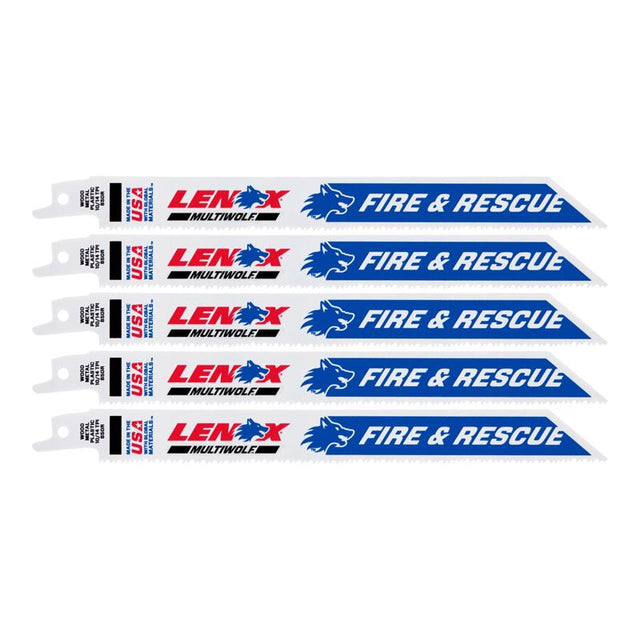 LENOX MULTIWOLF 8 in. Bi-Metal WAVE EDGE Reciprocating Saw Blade 10/14 TPI 5 pk