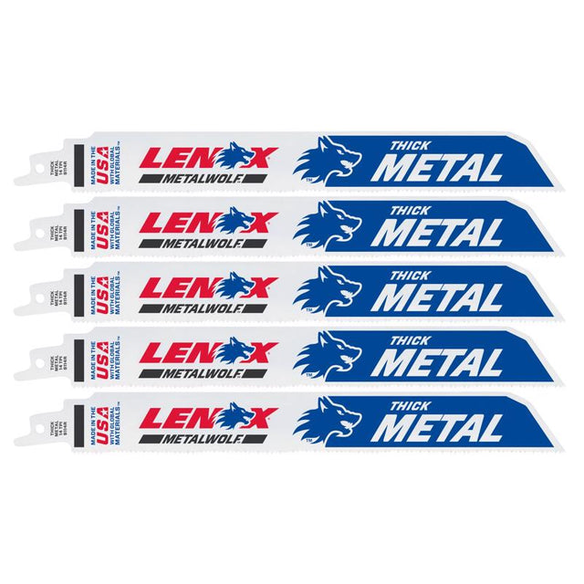 LENOX METALWOLF 9 in. Bi-Metal WAVE EDGE Reciprocating Saw Blade 14 TPI 5 pk