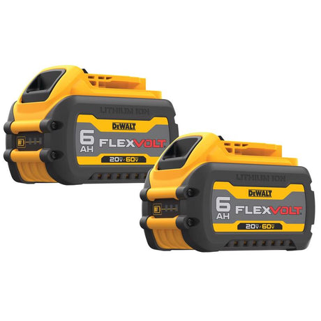 DeWalt 20V-60V MAX Flexvolt DCB606-2 6 Ah Lithium-Ion Battery Combo Pack 2 pc