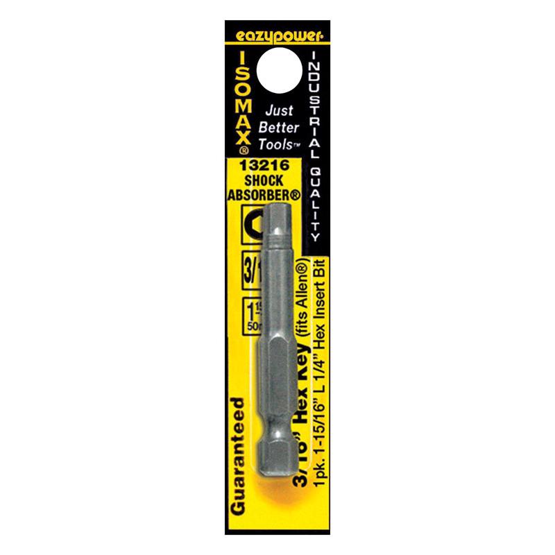 Eazypower Isomax Hex 3/16 in. X 2 in. L Power Bit Hex Key Chrome Vanadium Steel 1 pc