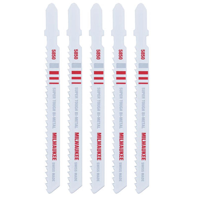 Milwaukee 4 in. Bi-Metal T-Shank Non-ferrous metal cutting Jig Saw Blade 8 TPI 5 pk