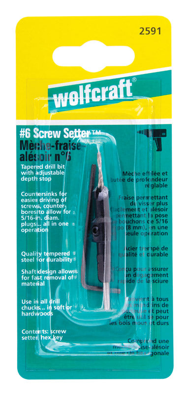 Wolfcraft 3 M D Steel Tapered Screw Setter 1 pc