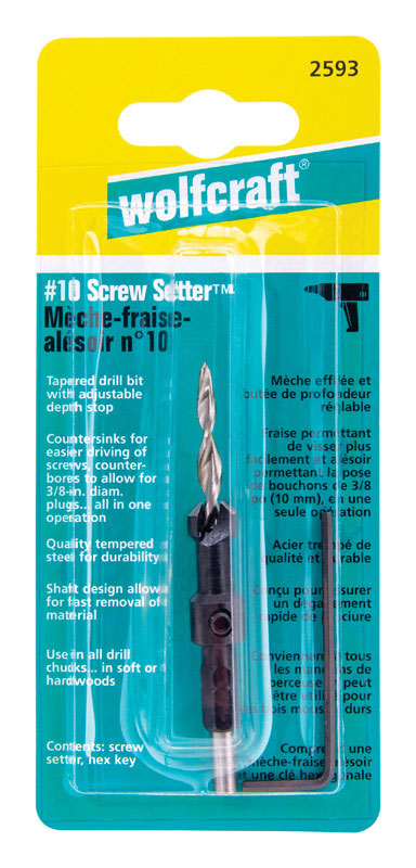 Wolfcraft 4.5 M D Steel Tapered Screw Setter 1 pc