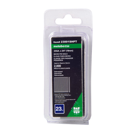 Metabo HPT 3/4 in. L X 23 Ga. Straight Strip Galvanized Pin Nails 2000 pk