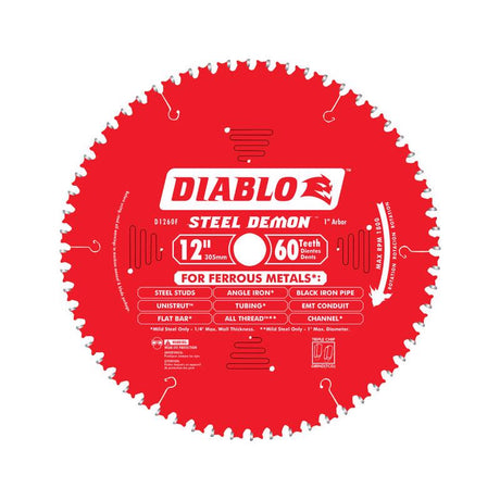 Diablo Steel Demon 12 in. D X 1 in. Cermet Metal Saw Blade 60 teeth 1 pk