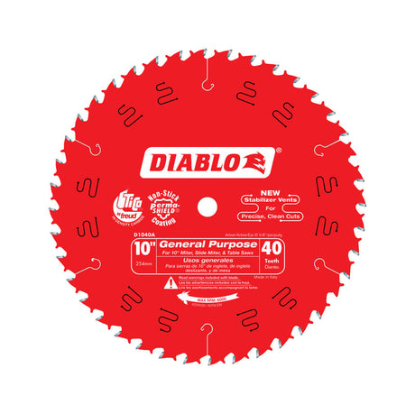 Diablo 10 in. D X 5/8 in. General Purpose TiCo Hi-Density Carbide Circular Saw Blade 40 teeth 1 pk