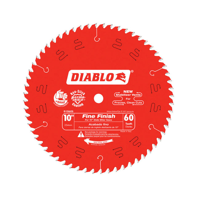 Diablo 10 in. D X 5/8 in. Fine Finish TiCo Hi-Density Carbide Circular Saw Blade 60 teeth 1 pk