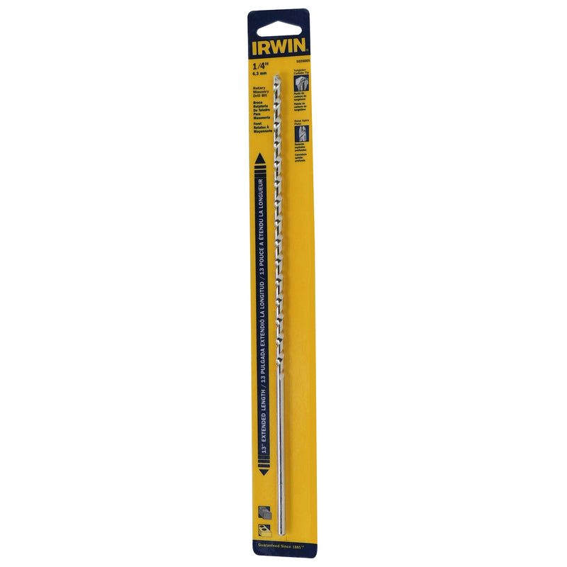 Irwin 1/4 in. X 13 in. L Tungsten Carbide Tipped Rotary Drill Bit Straight Shank 1 pk
