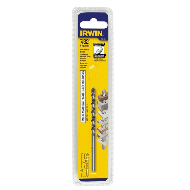Irwin 7/32 in. X 4 in. L Multi-Material Jobber Length Masonry Drill Bit Straight Shank 1 pc