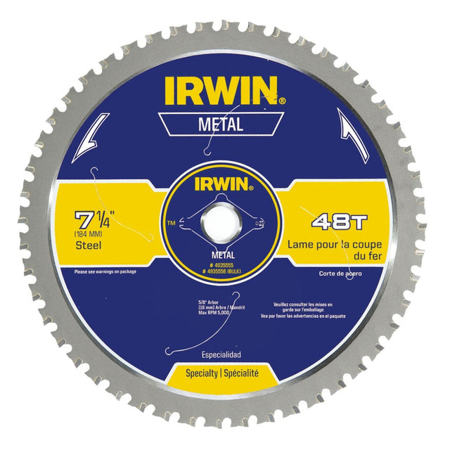 Irwin Marathon 7-1/4 in. D X 5/8 in. Steel Circular Saw Blade 48 teeth 1 pk