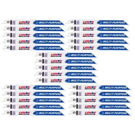 LENOX MULTIWOLF 8 in. Bi-Metal WAVE EDGE Reciprocating Saw Blade 10 TPI 25 pk