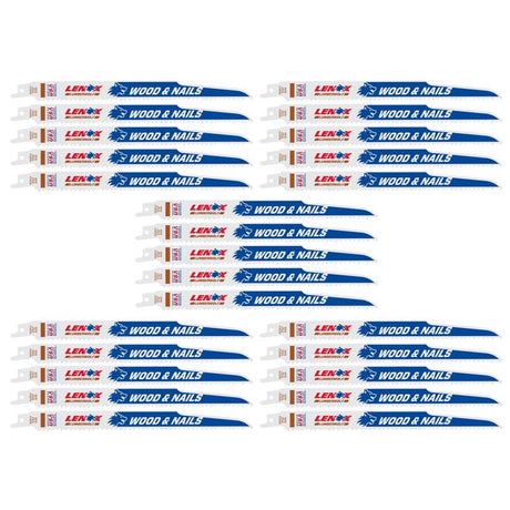 LENOX LUMBERWOLF 9 in. Bi-Metal Reciprocating Saw Blade 6 TPI 25 pk