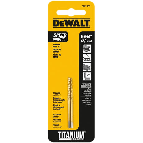 DeWalt 5/64 in. X 2 in. L High Speed Steel Split Point Drill Bit Straight Shank 2 pc