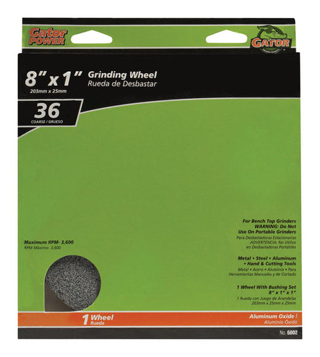 Gator 8 in. D X 1 in. in. Grinding Wheel
