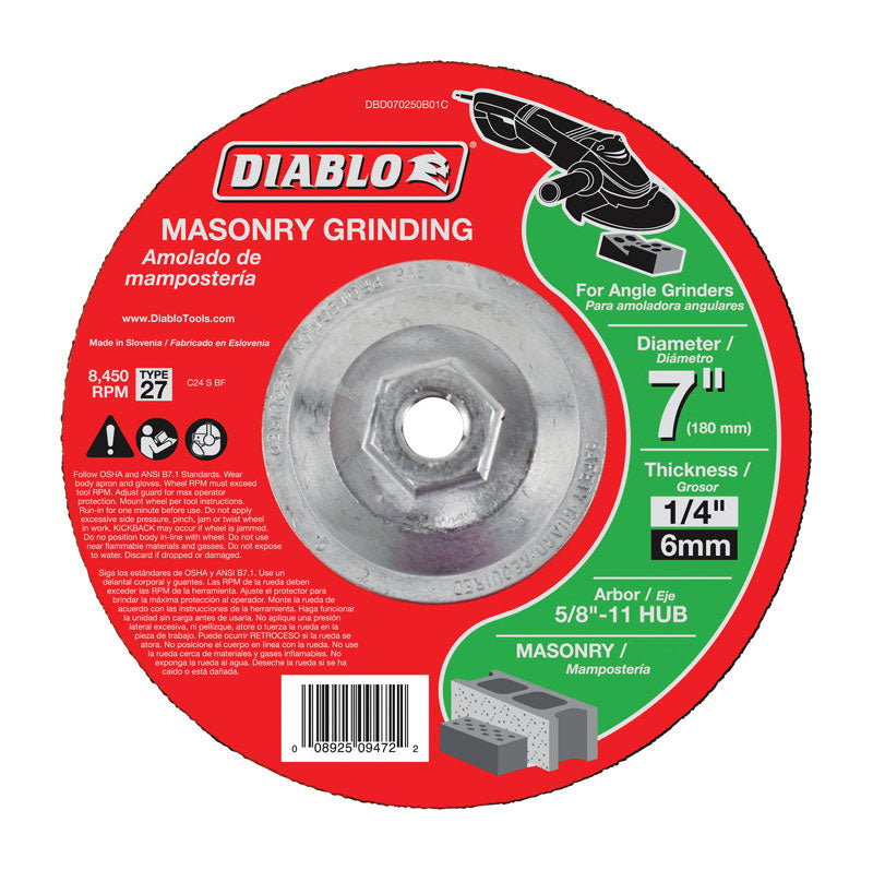 Diablo 7 in. D X 5/8 in. Silicon Carbide Masonry Circular Cut-Off Disc 1 pc