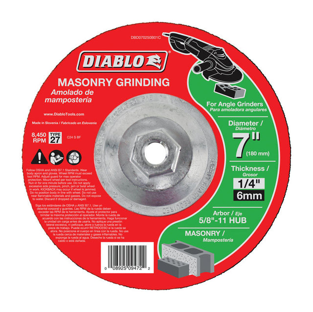 Diablo 7 in. D X 5/8 in. Silicon Carbide Masonry Circular Cut-Off Disc 1 pc