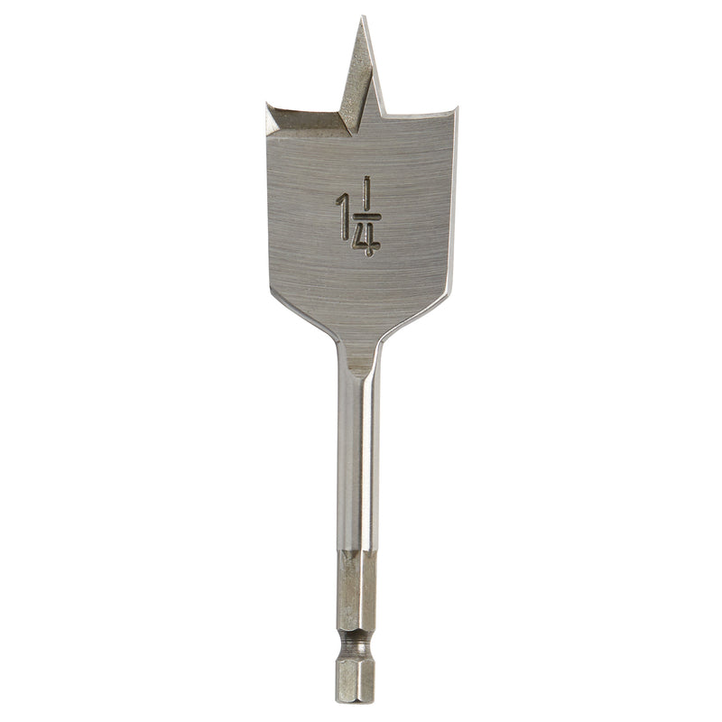 Milwaukee 1-1/4 in. D X 4.5 in. L Flat Boring Auger Bit Carbon Steel 1 pc