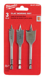 Milwaukee 4.5 in. L Flat Boring Auger Bit Set Carbon Steel 3 pc