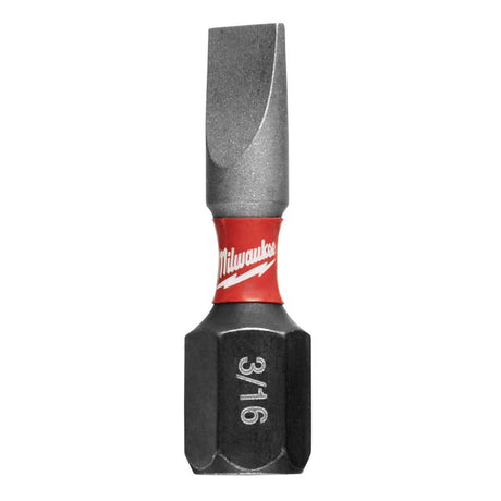 Milwaukee Shockwave Slotted 3/16 in. X 1 in. L Insert Bit Steel 2 pc