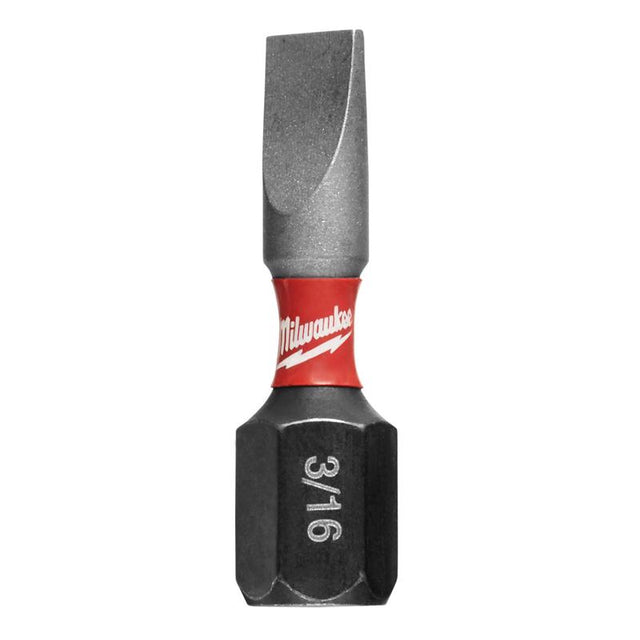 Milwaukee Shockwave Slotted 3/16 in. X 1 in. L Insert Bit Steel 2 pc
