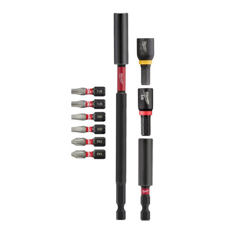 Milwaukee Shockwave Phillips/Square Recess/Torx Impact Insert Bit and Bit Holder Set Steel 10 pc