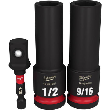 Milwaukee Shockwave 1/2 in. X 1/2 in. drive SAE 6 Point Style Deep Impact Socket Set 3 pc