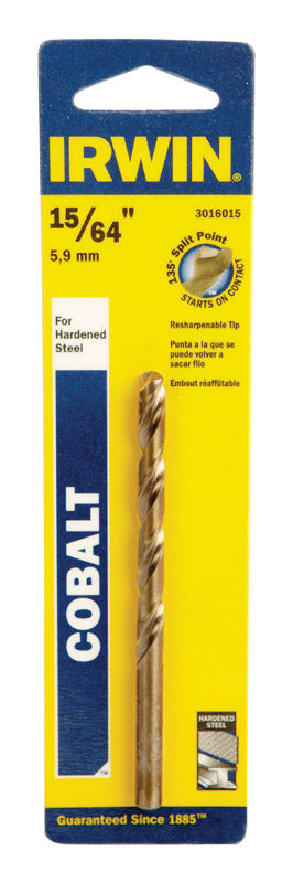 Irwin 15/64 in. X 3-7/8 in. L Cobalt Alloy Steel Drill Bit Straight Shank 1 pc