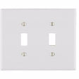Leviton Antimicrobial Powder Coated White 2 gang Thermoset Plastic Toggle Wall Plate 1 pk