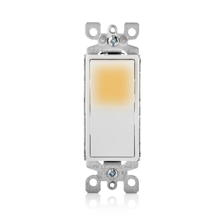 Leviton Decora 15 amps Three Pole Rocker 3-Way Illuminated Switch White 1 pk