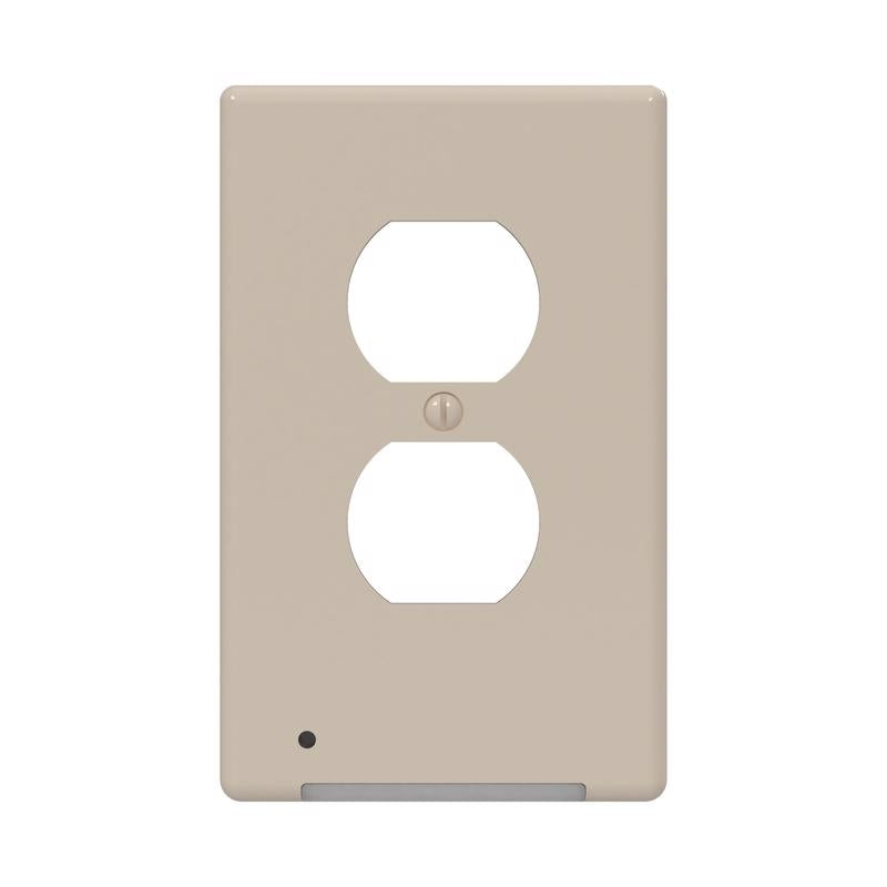 Westek LumiCover Almond 1 gang Plastic Duplex Nightlight Wall Plate 1 pk