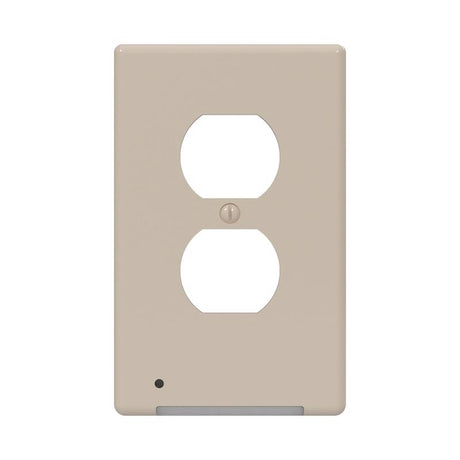 Westek LumiCover Almond 1 gang Plastic Duplex Nightlight Wall Plate 1 pk