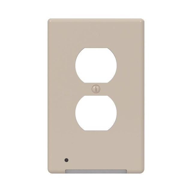 Westek LumiCover Almond 1 gang Plastic Duplex Nightlight Wall Plate 1 pk
