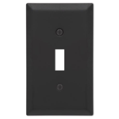 Amerelle Century Matte Black 1 gang Stamped Steel Toggle Wall Plate 1 pk