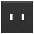 Amerelle Century Matte Black 2 gang Stamped Steel Toggle Wall Plate 1 pk