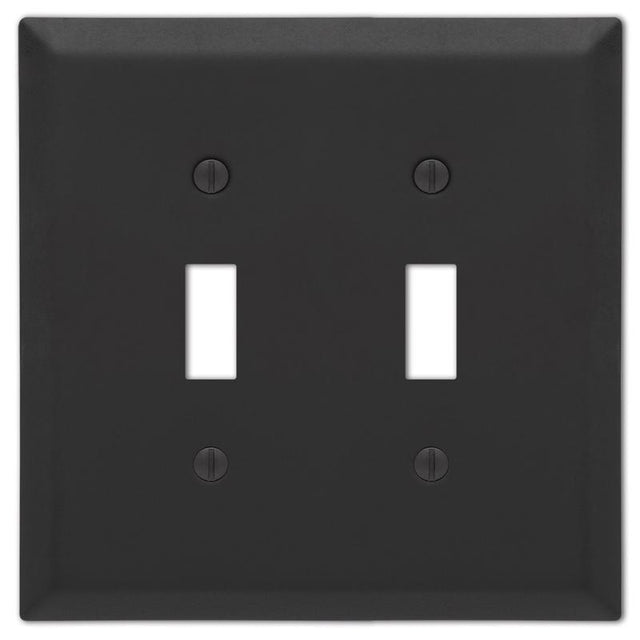 Amerelle Century Matte Black 2 gang Stamped Steel Toggle Wall Plate 1 pk