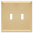 Amerelle Century Satin Brass 2 gang Stamped Steel Toggle Wall Plate 1 pk
