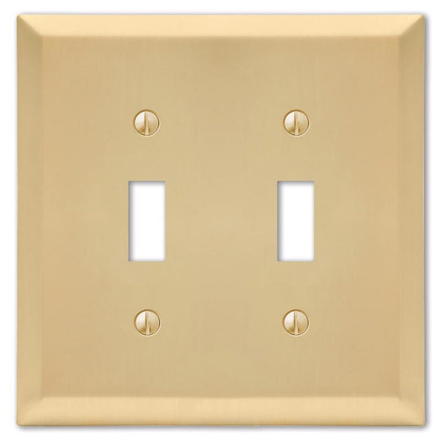 Amerelle Century Satin Brass 2 gang Stamped Steel Toggle Wall Plate 1 pk